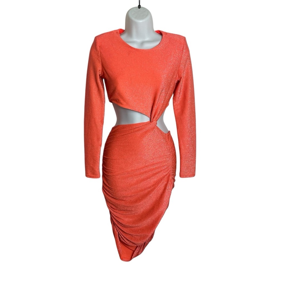 Oh Polly Orange Cut-Out Dress